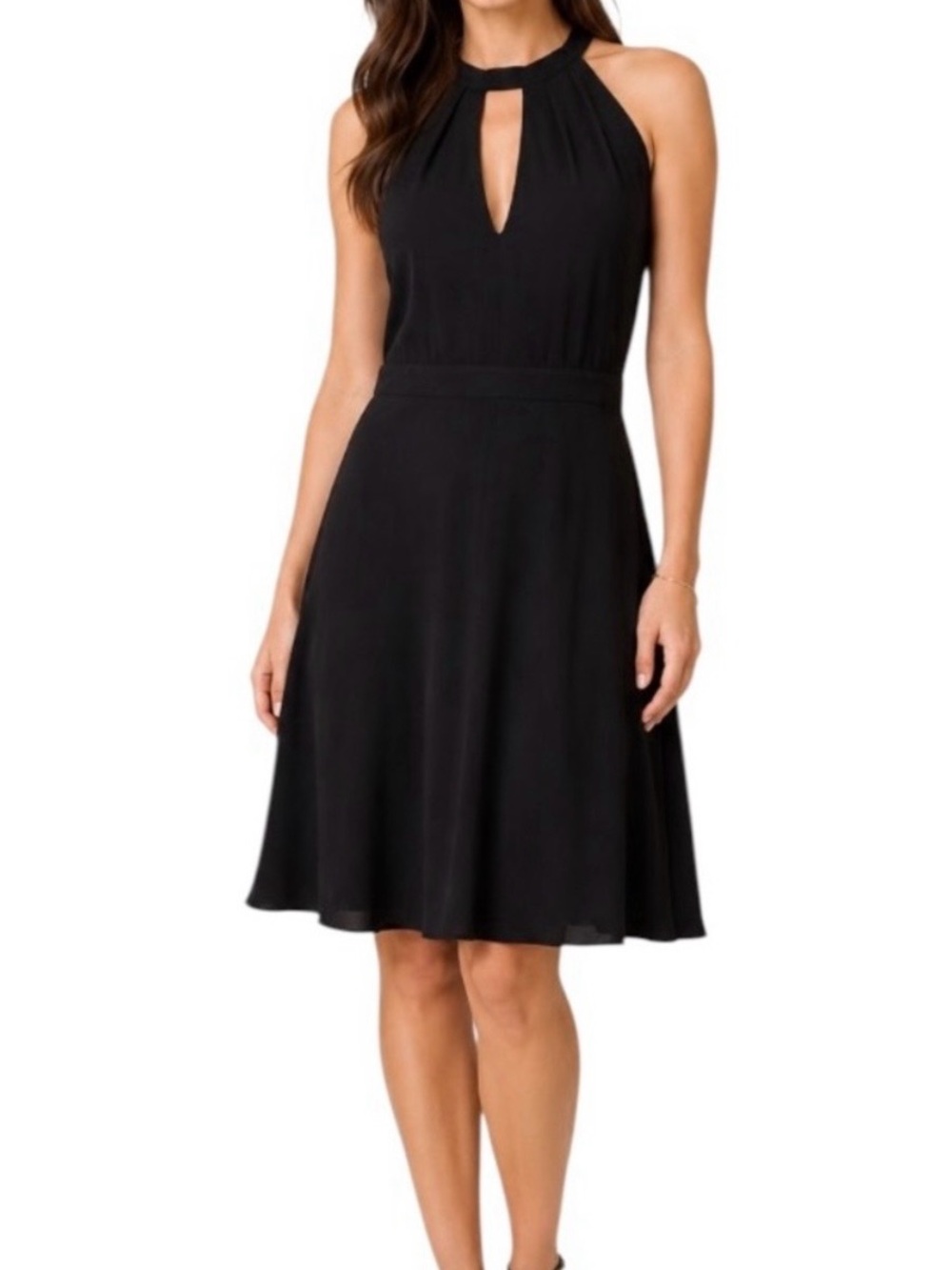 NWT Express Fit and Flare Keyhole Dress- Black Sz4